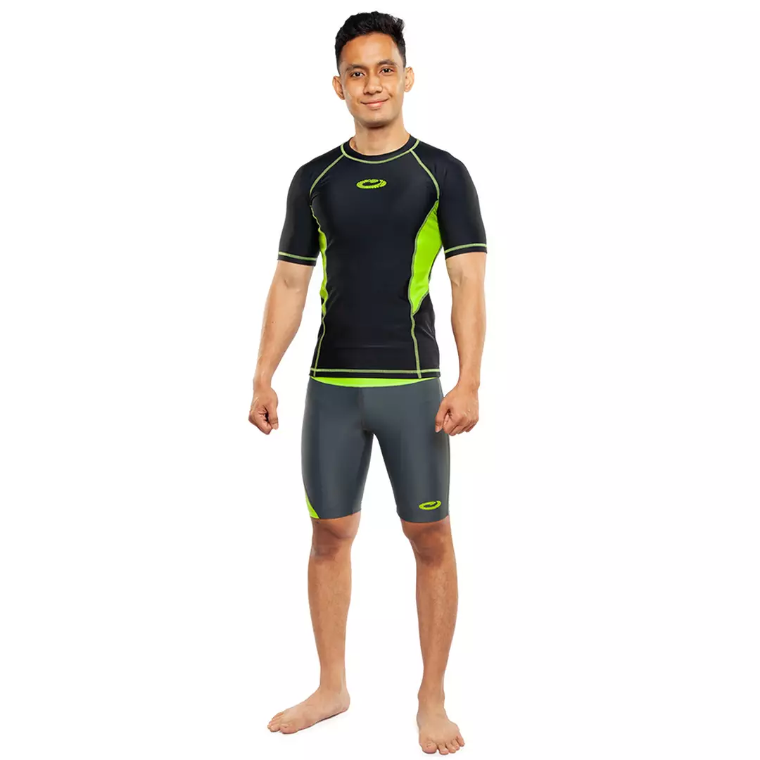 Baju Renang Pria Lengan Pendek  Mens Rash Vest Short Sleeve