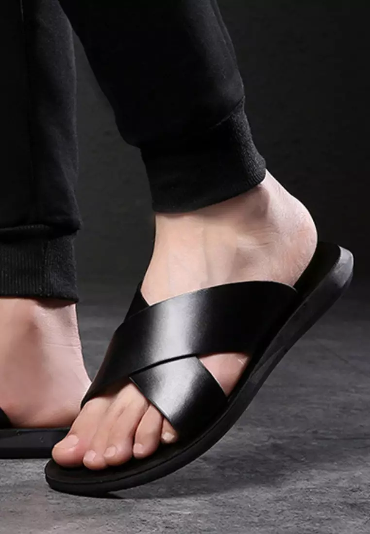VANSA Simple Leather Sandals VSM-S9006