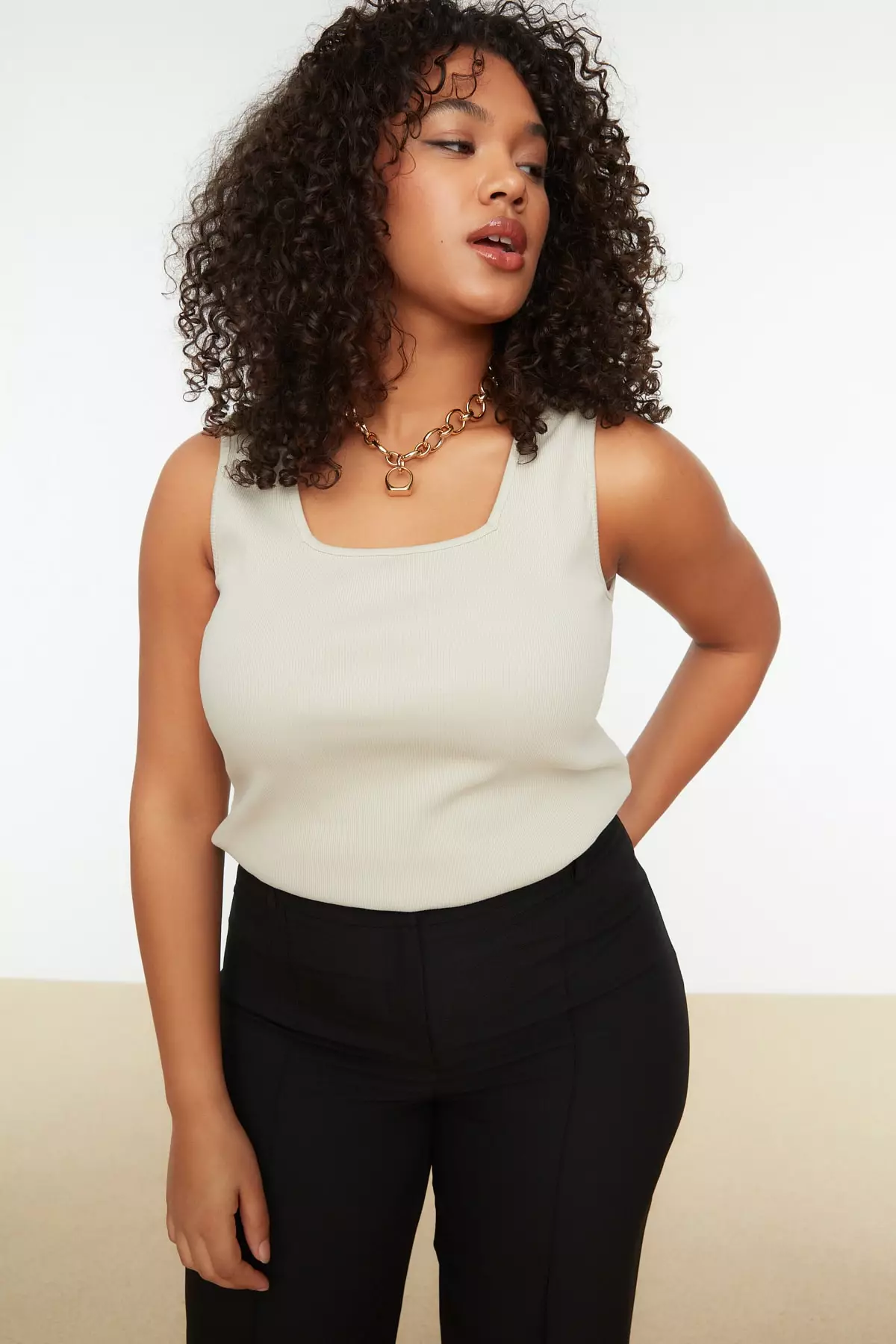 Plus Size Square Neck Tank Top