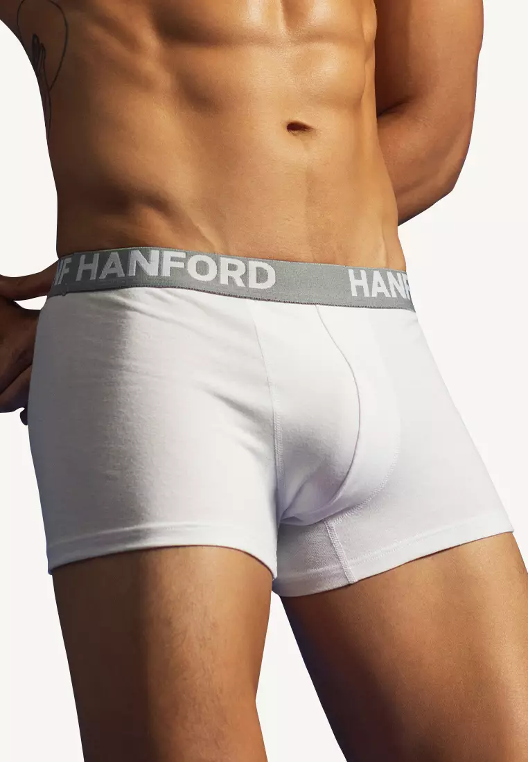 Cotton w/ Spandex Men's Boxer Briefs Ansel - White (3in1 Pack) S-4X Big Plus Size