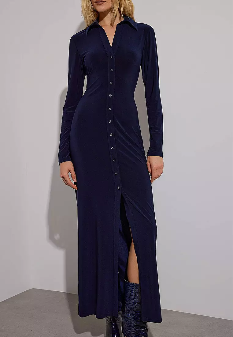 Polo Buttoned Maxi Shirt Dress