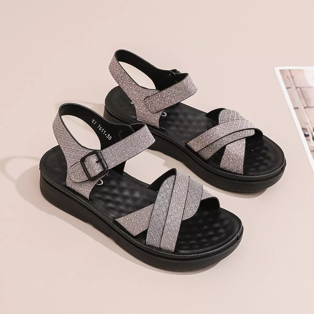 Sepatu Sandal Slip On Wanita Sendal Hangout Cewek YJ7611