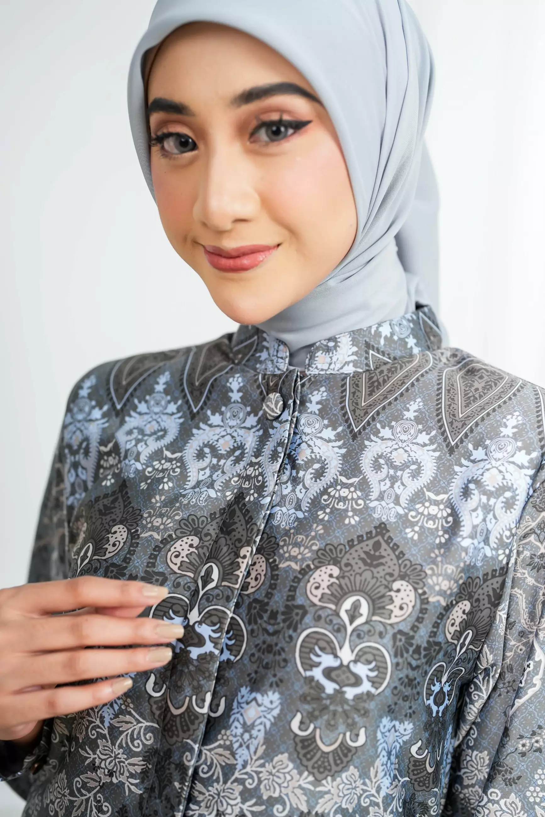 Sarimbit Senggala Grey Gamis Wanita  Dress