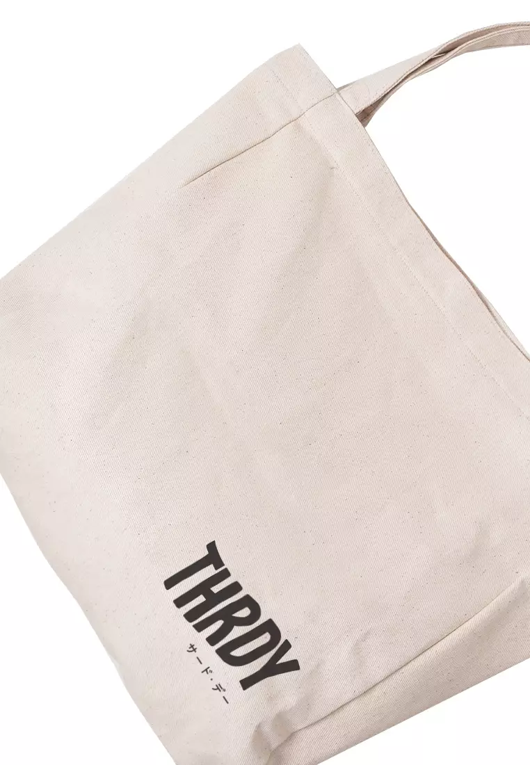 AMD03 totebag kanvas zipper besar krem thrdy wave canvas tebal