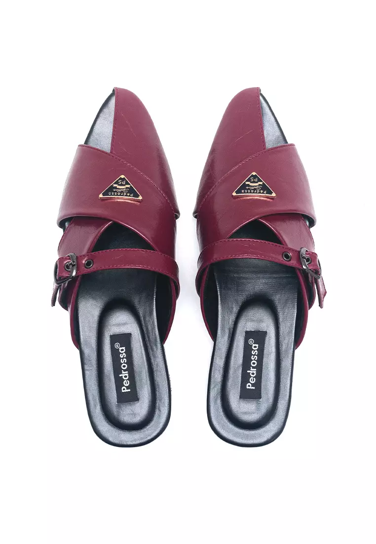 Alana Mules Sandal in Maroon
