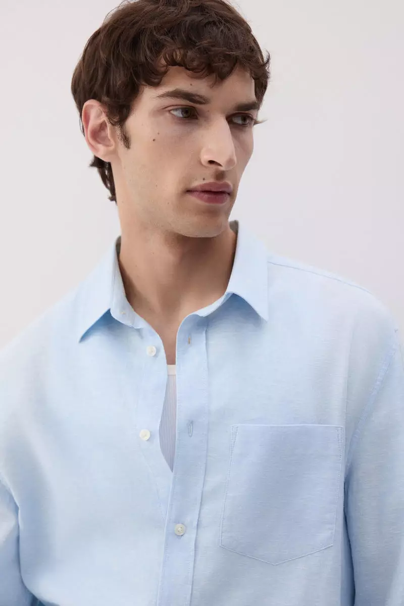 Regular Fit Linen-blend shirt