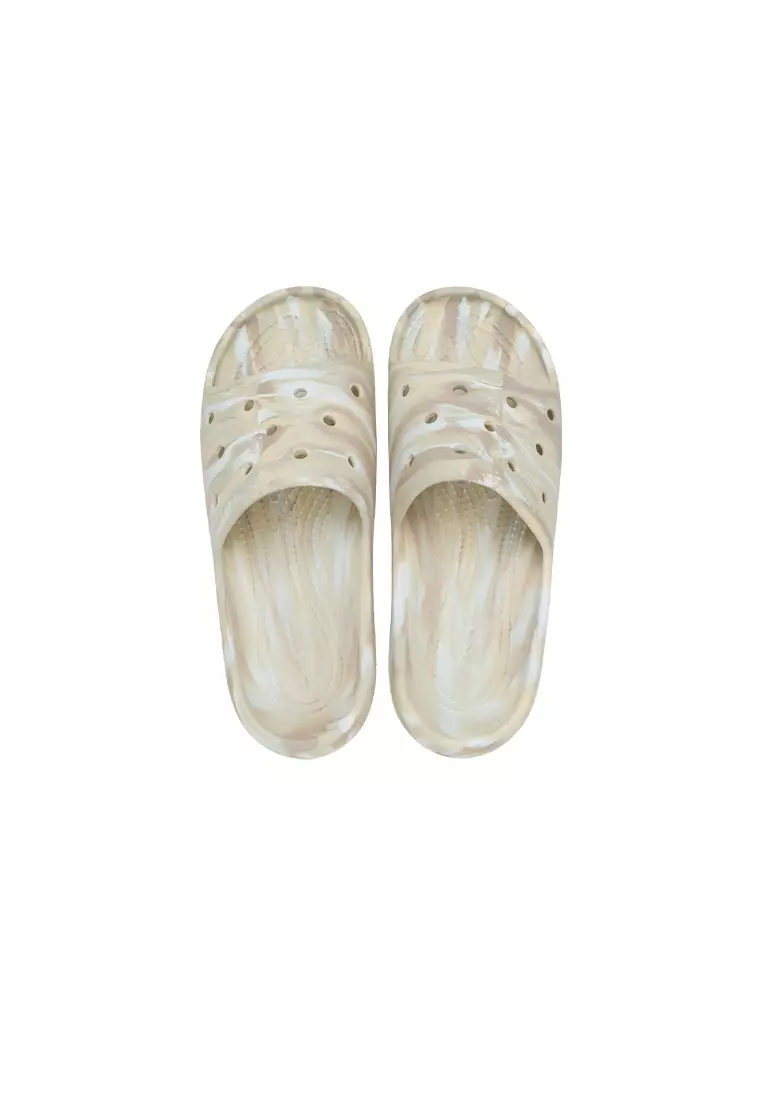 Classic Marbled Slide 2 in Bone Multi
