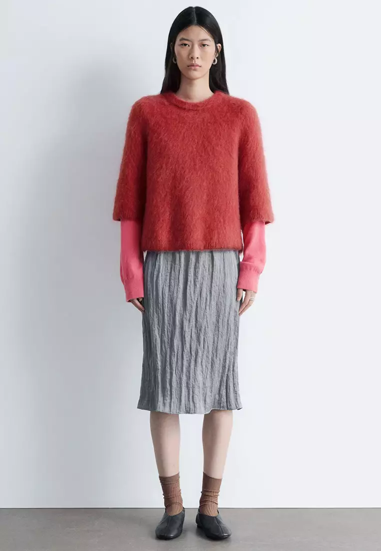 Knee-Length Crêpe Skirt
