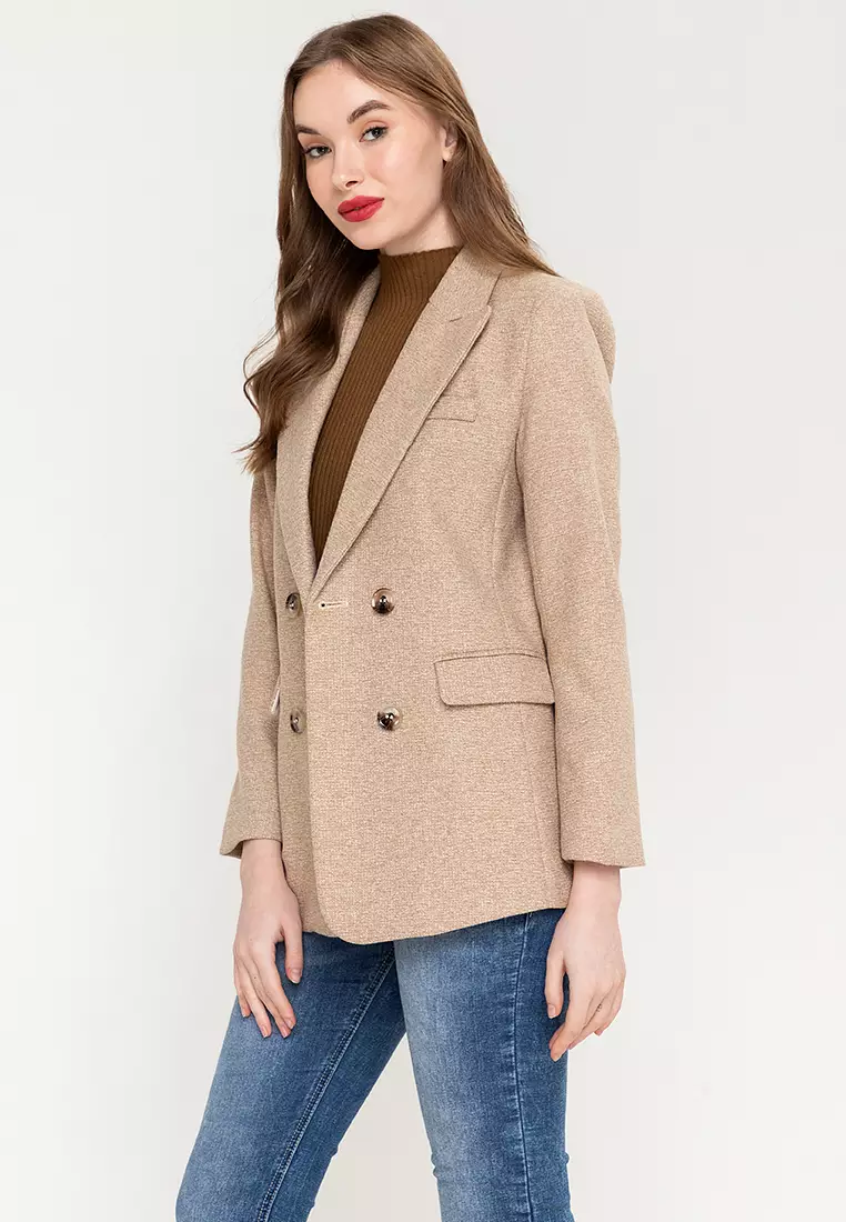 Tan best sale peacoat womens