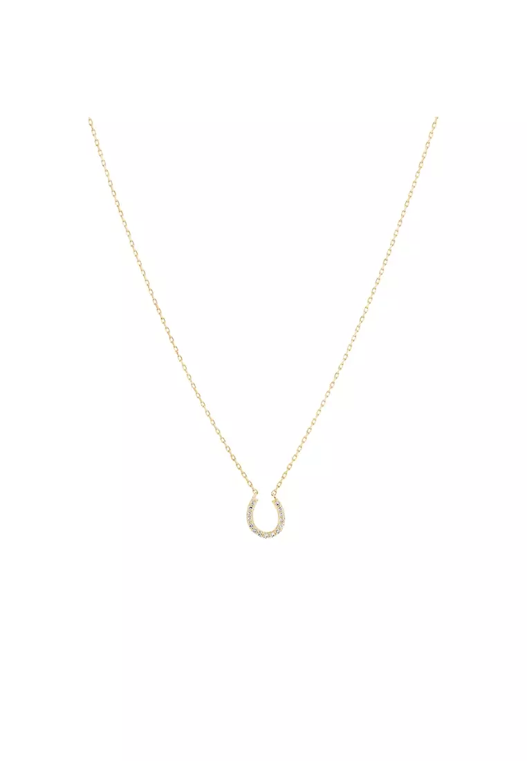 White gold discount horseshoe necklace
