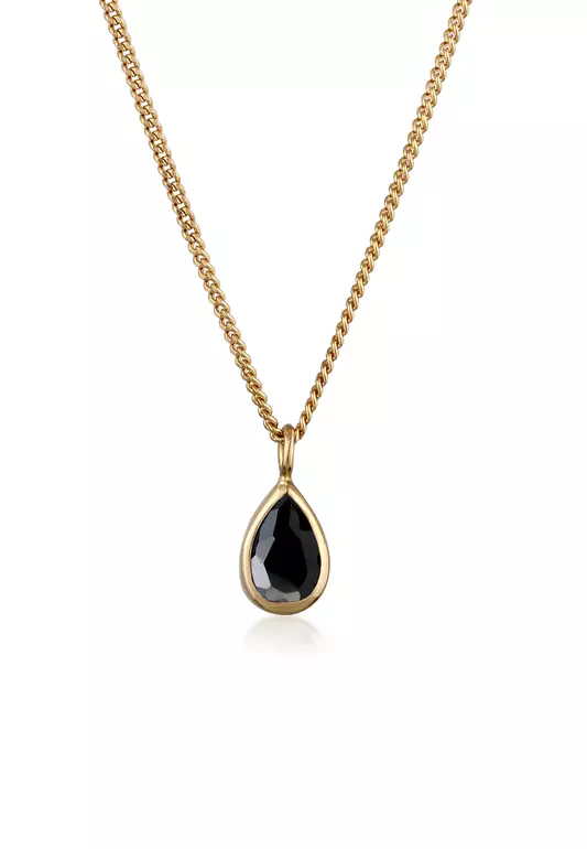 Necklace Drop Pendant Zirconia Crystals Gold Plated