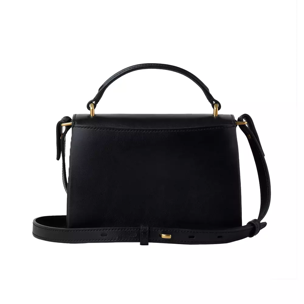 Small Lana Top Handle Bag High Gloss Leather Black