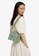 Strathberry green and beige BOX CRESCENT SHOULDER BAG - SAGE WITH VANILLA STITCH 579B7AC4D1DF5AGS_2