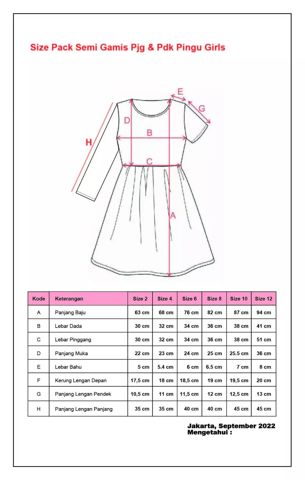Pingu Long Dress Anak Perempuan Printing Flower Pink 91001029