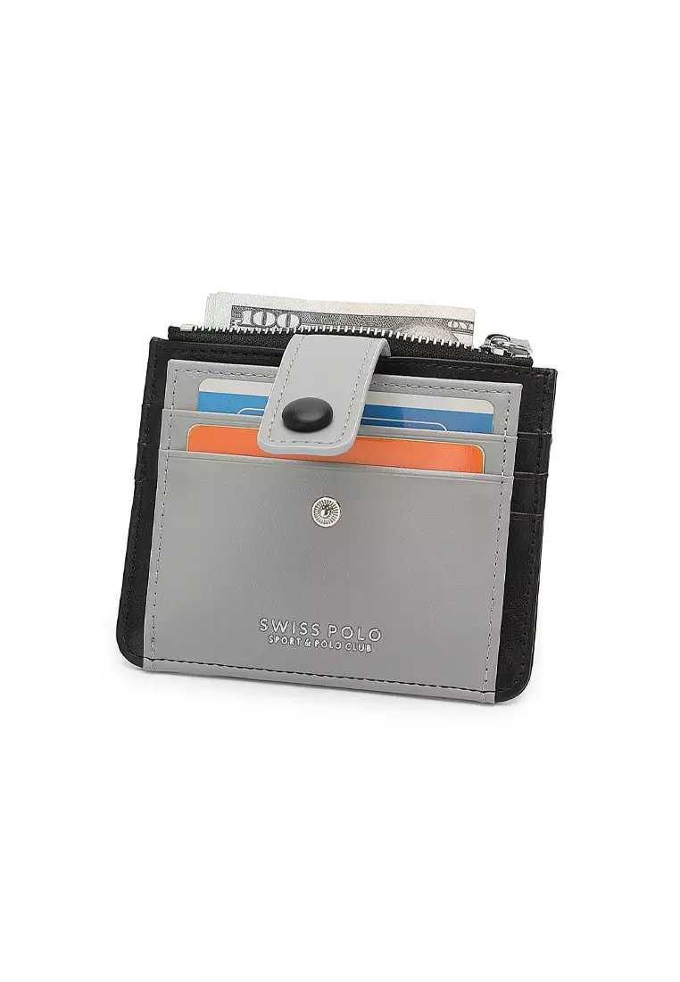 Women's Card Holder With Coin Compartment - Black