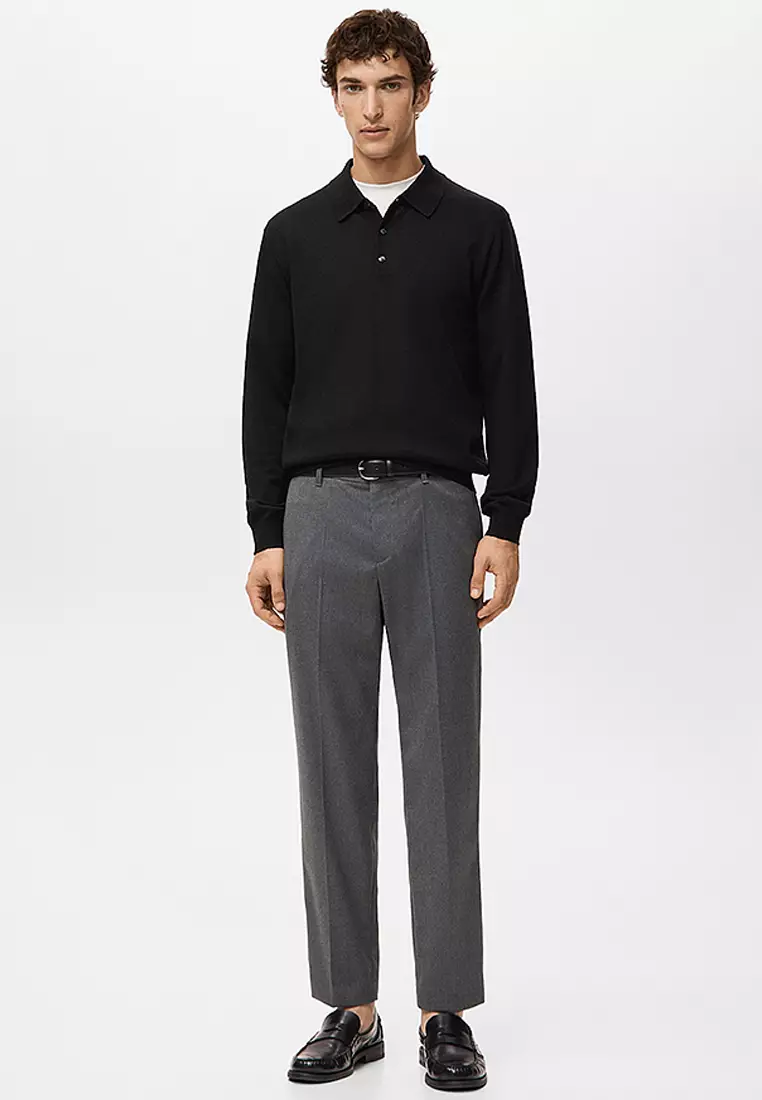 100% Merino Wool Polo Sweater