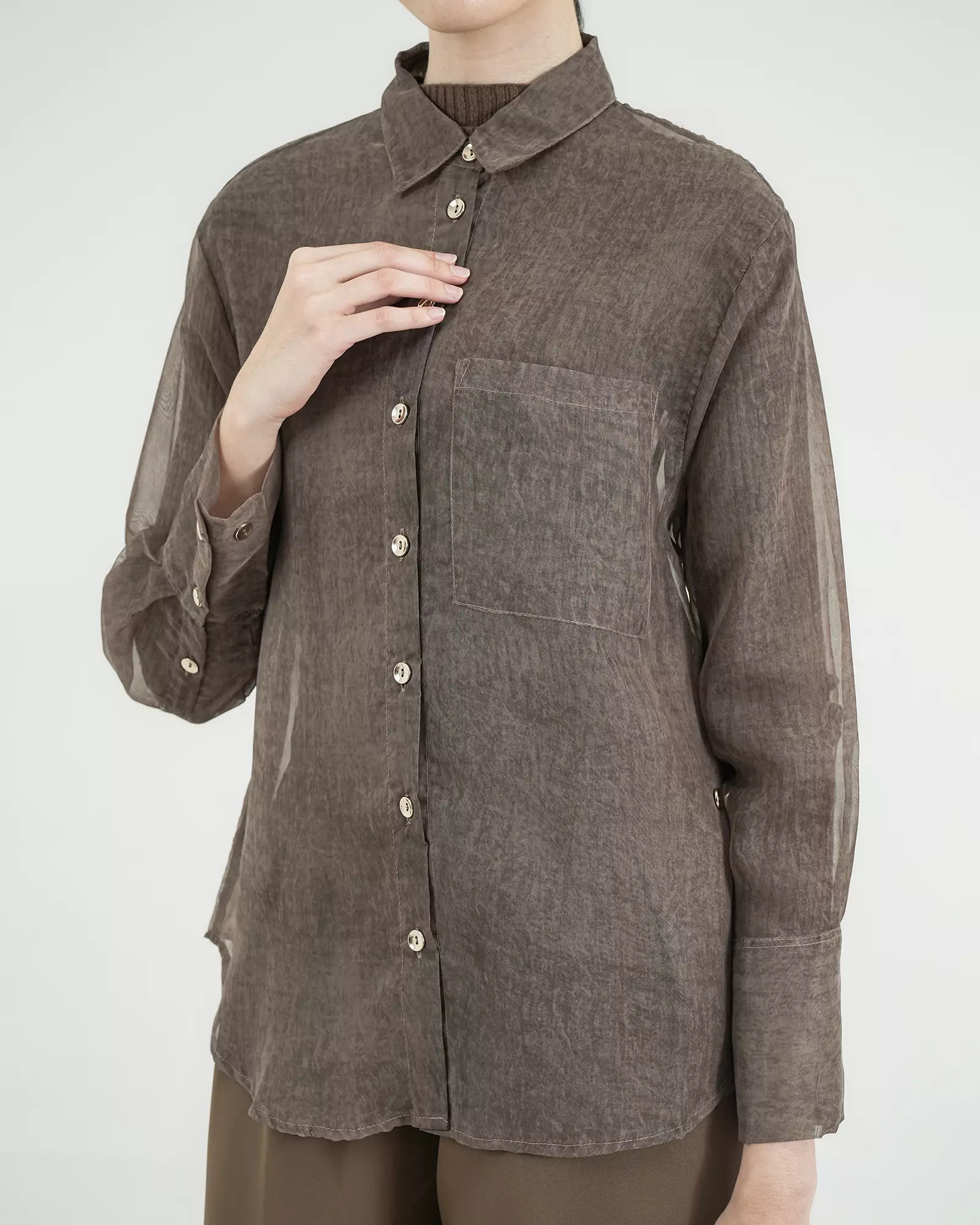 Geulis.id EVION SHIRT - Brown