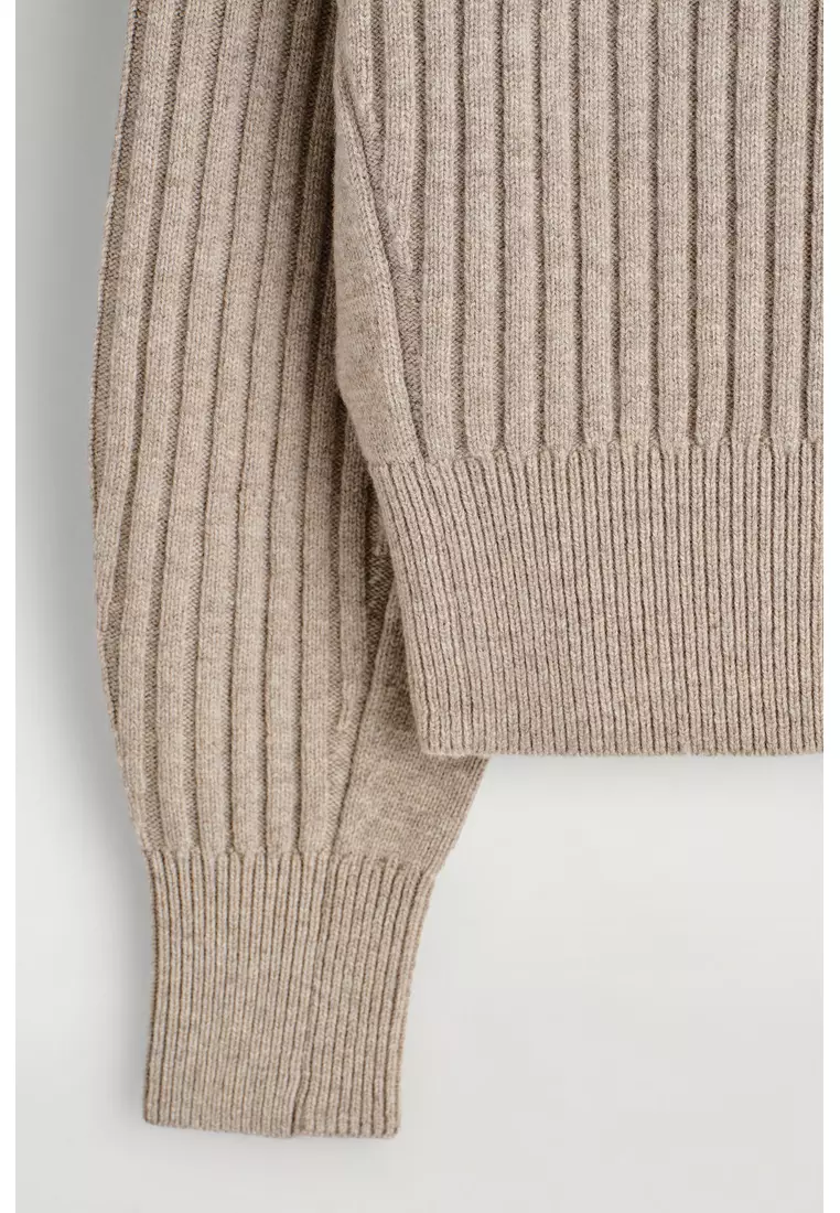 RIBBED MERINO WOOL JACKET