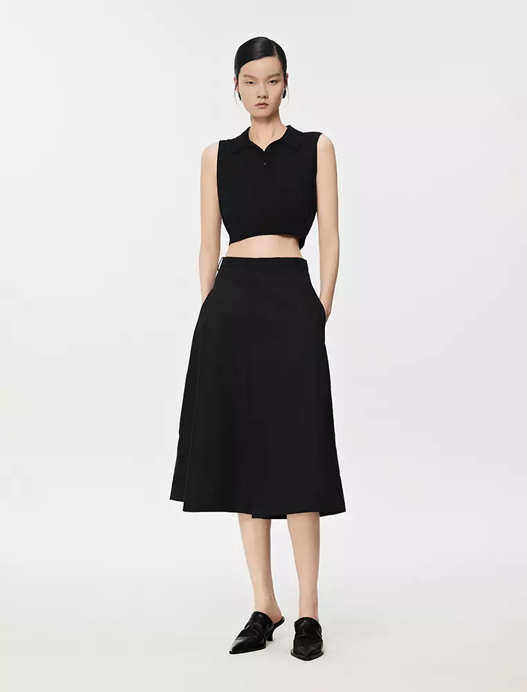 Collared Short Knit Vest