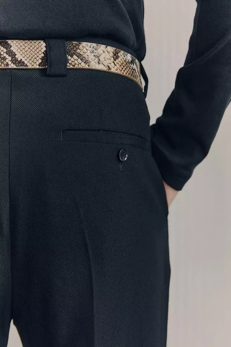 Wool-blend bootcut trousers