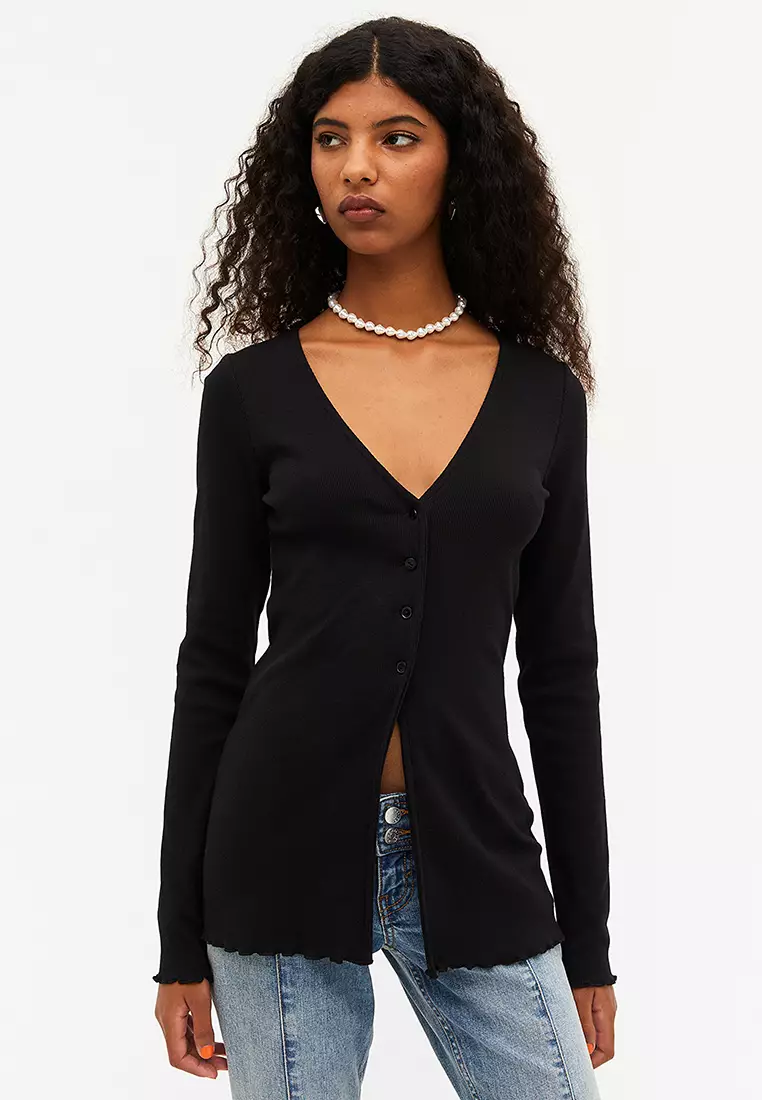 Slit cardigan store