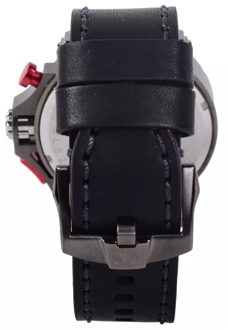 Alexandre Christie Collection - Jam Tangan Pria - Black Red - Leather Strap - 9205 MCLIGRE