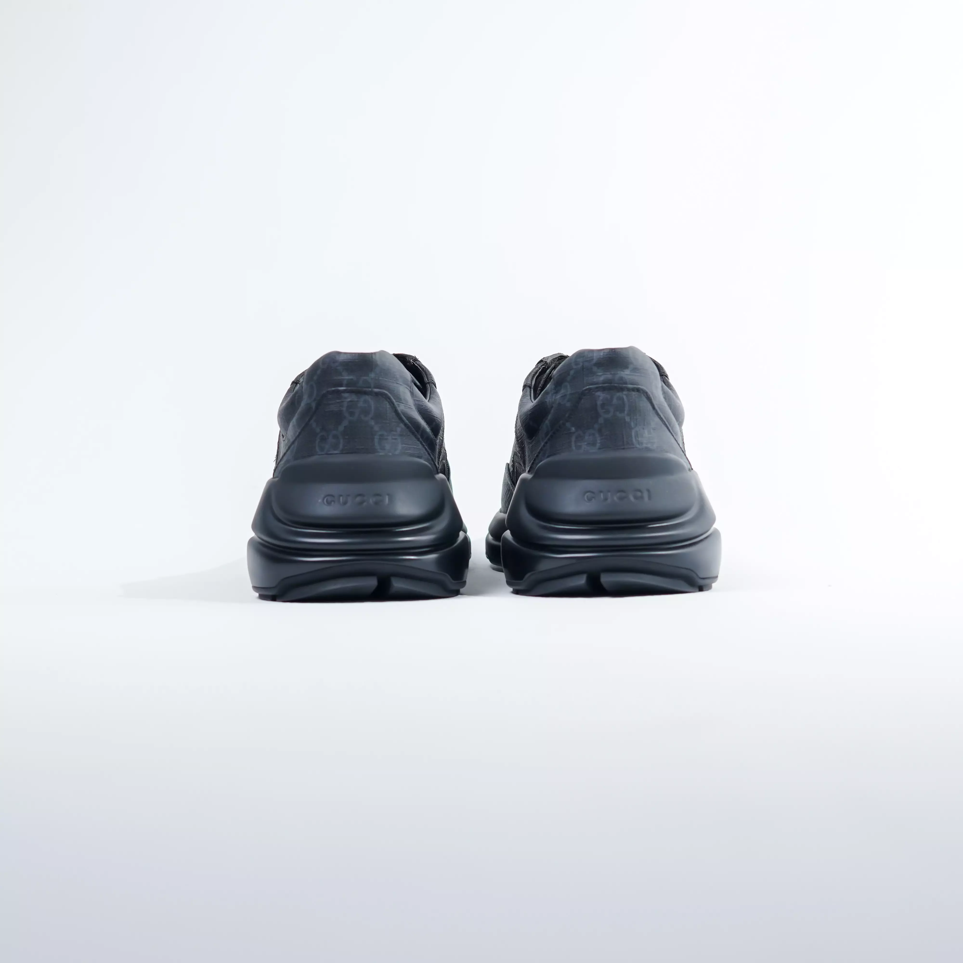 Sepatu GUCCI GG RHYTON MONOGRAM BLACK SNEAKER 100% ORIGINAL