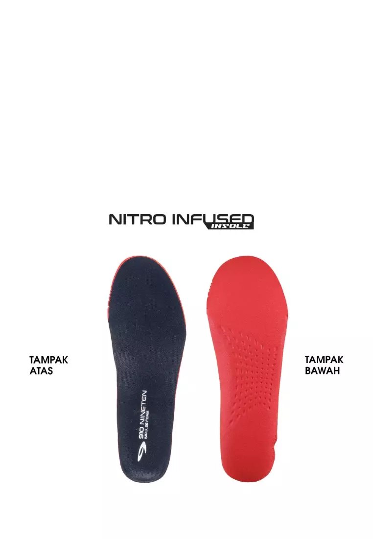 910 Nineten Hiroshi 2.0 Sepatu Lari - Hitam/Jingga/Kuning