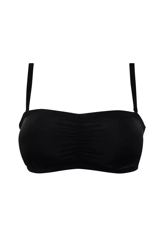 Playtex Black Molded Bandeau with Shirring