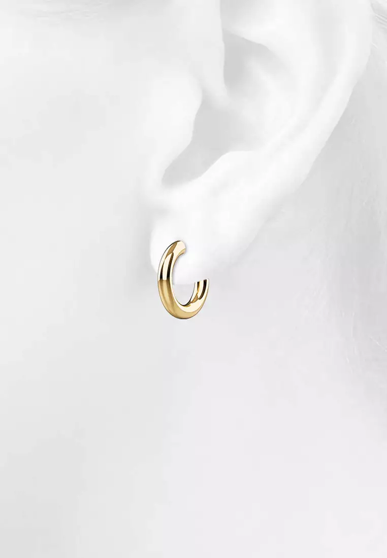 Creole C-Hoop Gold Layered Earrings 20mm