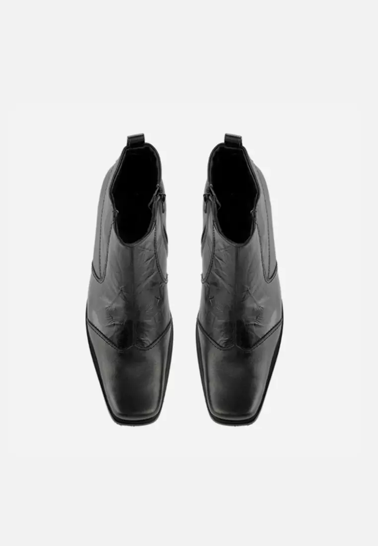 Men Formal Sepatu Boots Cow Leather