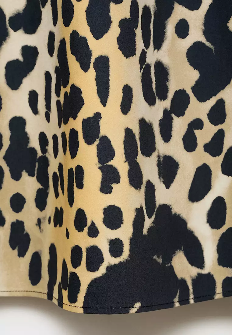 Animal-Print Cotton Skirt