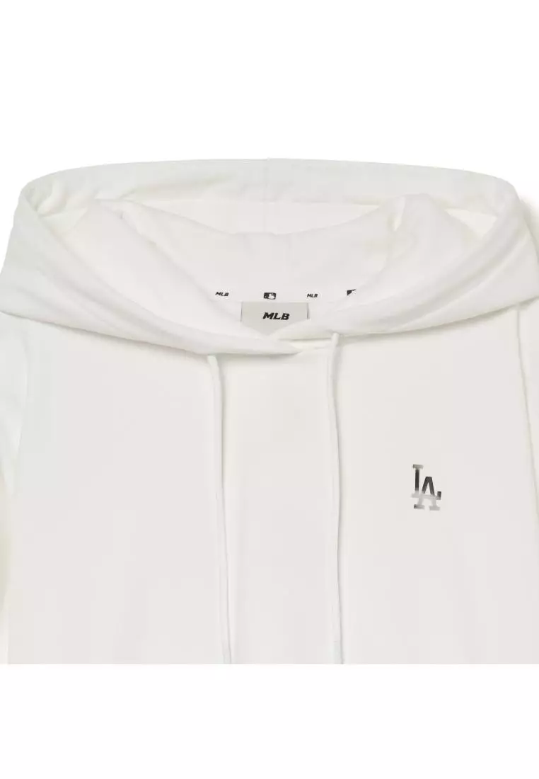 WOMEN'S BASIC ATHELISURE MEDIUM LOGO CROP HOODIE LOS ANGELES DODGERS