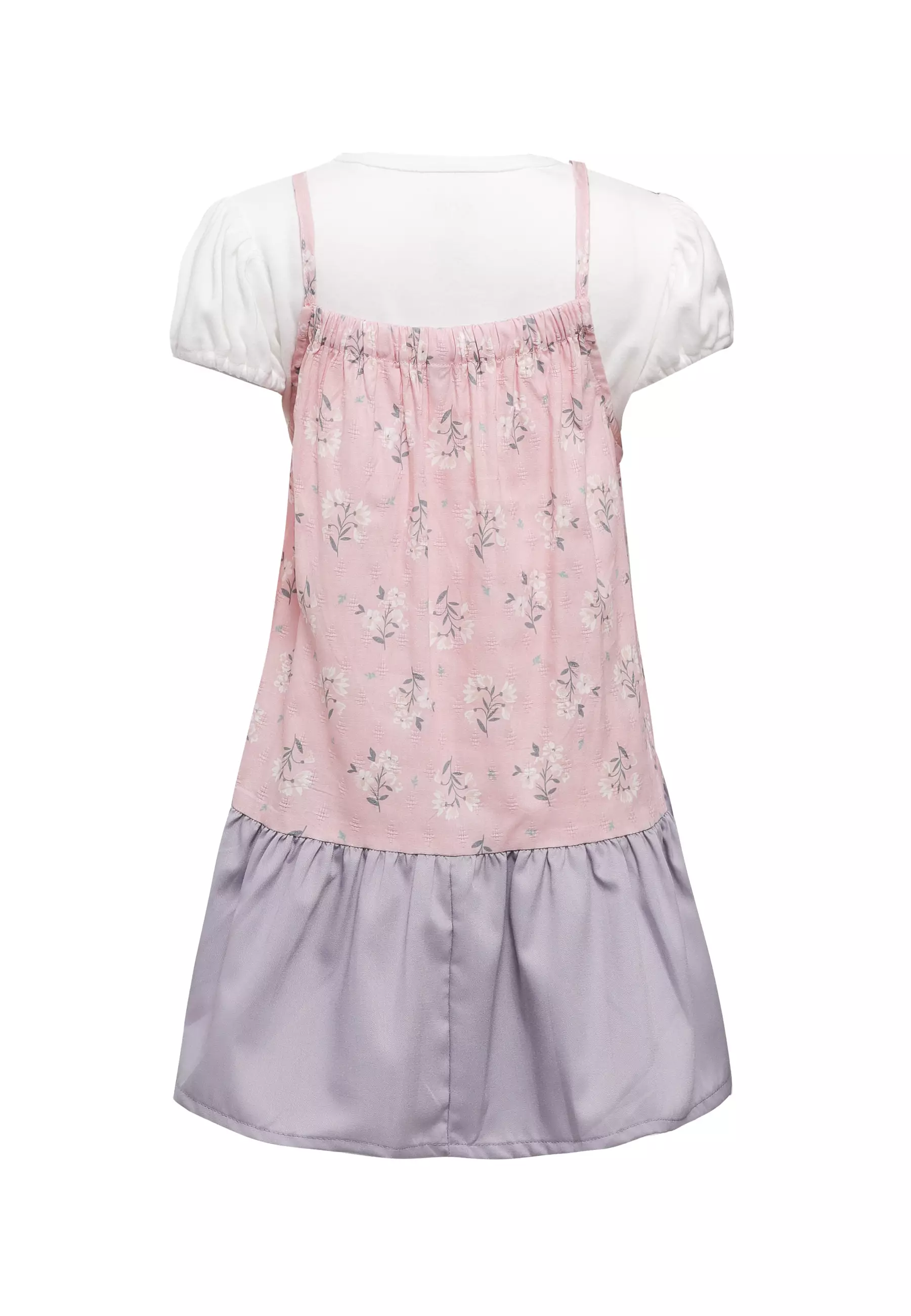 Qna Girl Virada Overall Dress Anak Pink