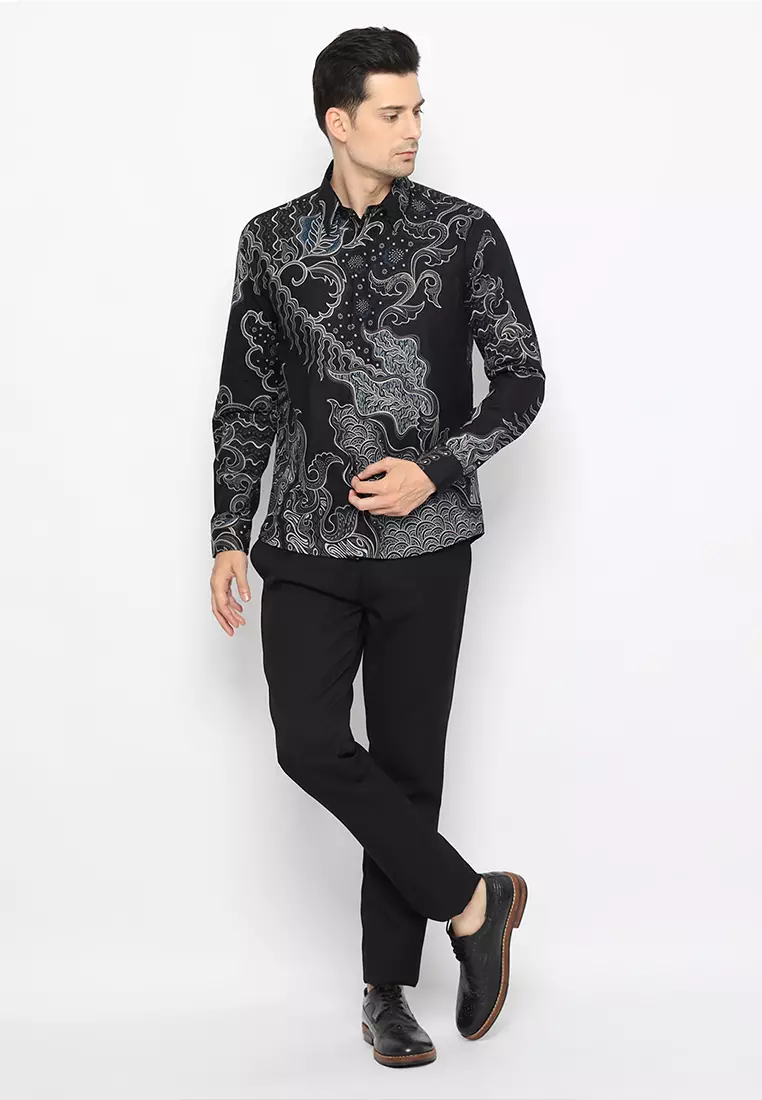 Kemeja Batik Pria Ganesha - Black