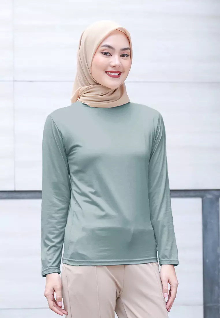 Cotton Bee - Manset Lengan Panjang Aneisha Inner Rayon - Ice Green - XL 