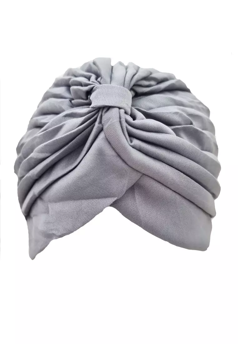 Plain Head Turban Wanita Light Grey