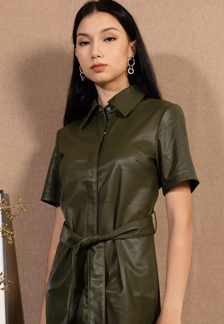 TOPSHOP Topshop short sleeve mini shirt dress ZALORA