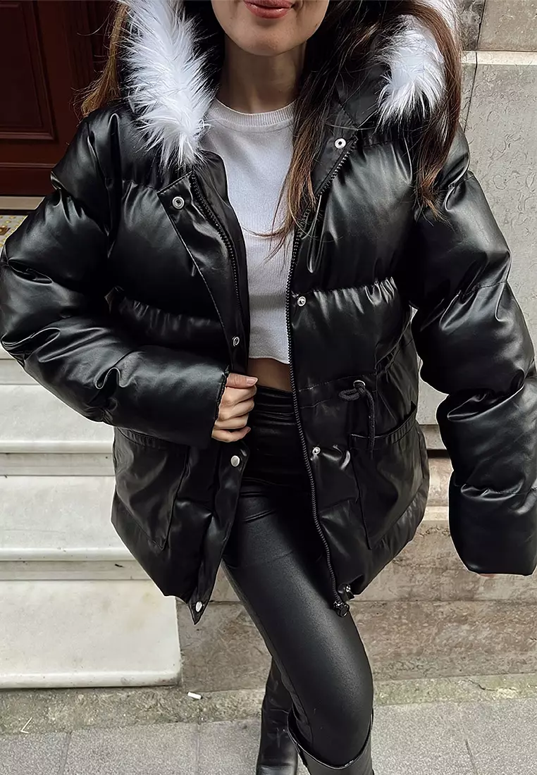 Buy Bianco Lucci Furry Hooded Puffer Coat 2025 Online ZALORA