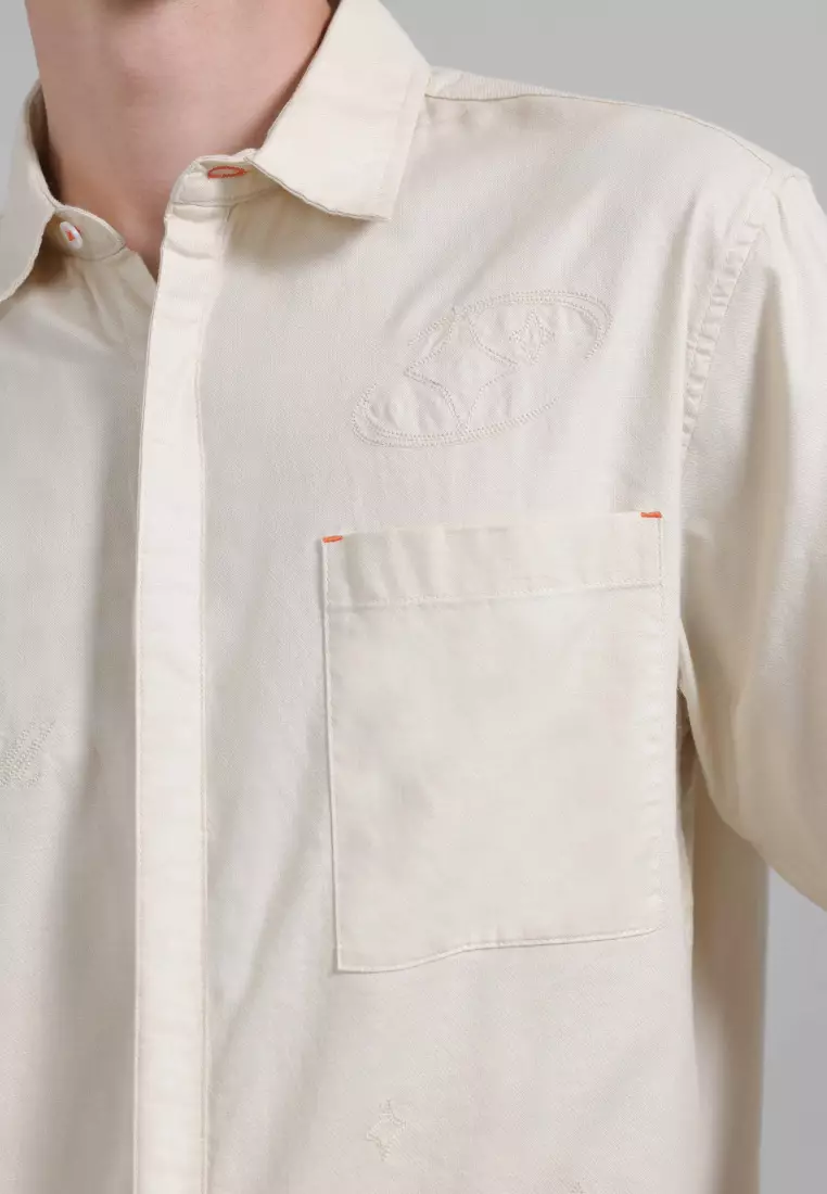 Emba Denim - Stefano Kemeja Pria Relaxed Fit Warna Beige