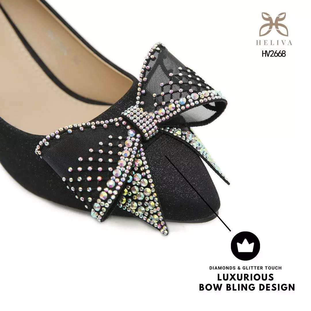 Heliva Christy High Heels Chunky Ribbon Rainbow Rhinestones sol 5.5cm HV2668