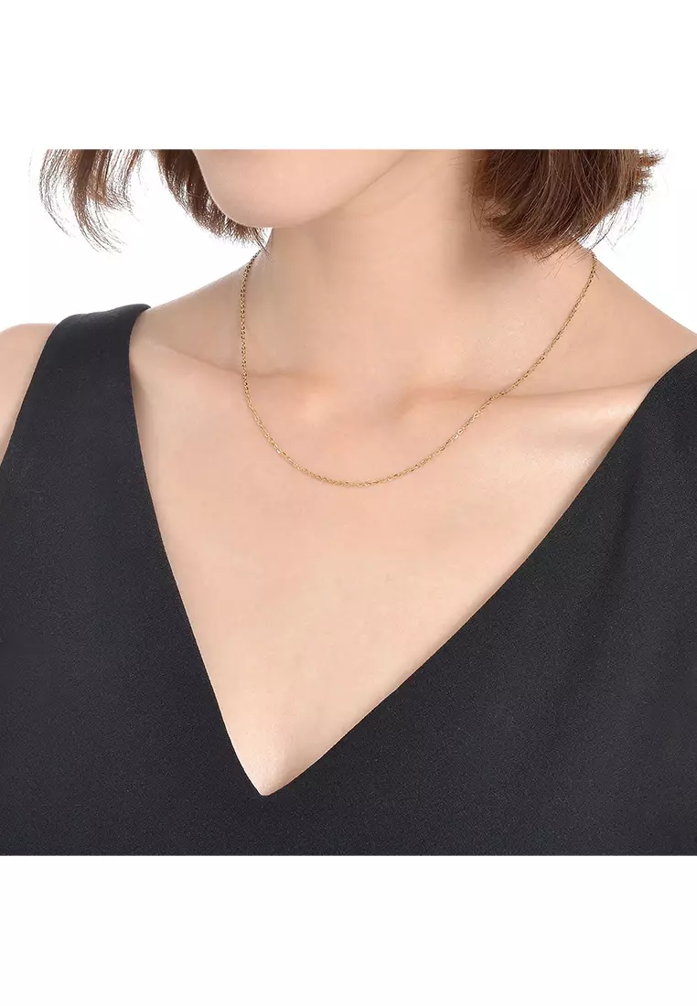 916/22K Gold Polo Chain Necklace R018 (1.10MM, 44CM)