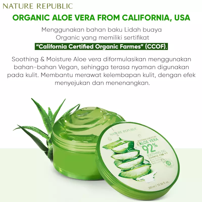 Aloe Vera 92% Soothing Gel - 300ml