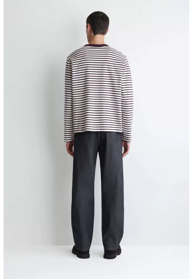 RELAXED JERSEY INTERLOCK LONG-SLEEVED T-SHIRT