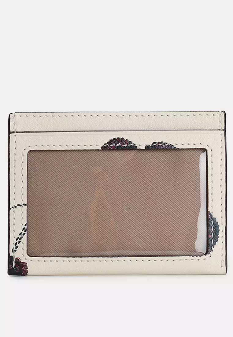 Slim ID Card Case With Cherry Print