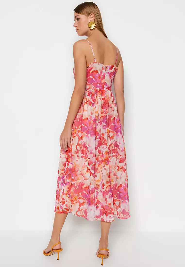 Frill Detailed Midi Dress