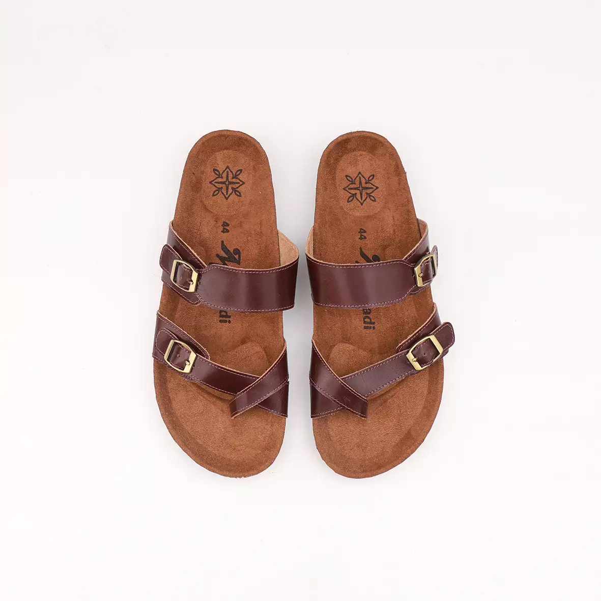 Marhadi Sandal Pria Sendal Kulit Asli Slop Genuine Leather - Merake Maroon