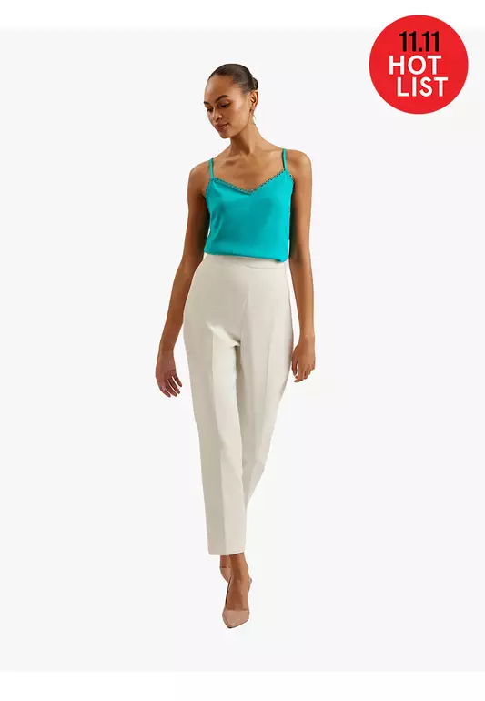 ANDRENO Strappy Cami With Looped Trims - Green