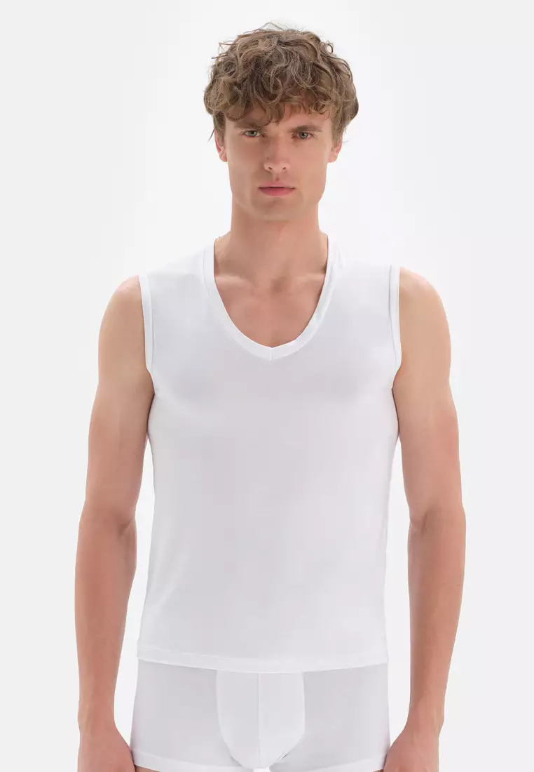 Dagi Basic Cotton Undershirt Men's T-Shirt, White, M