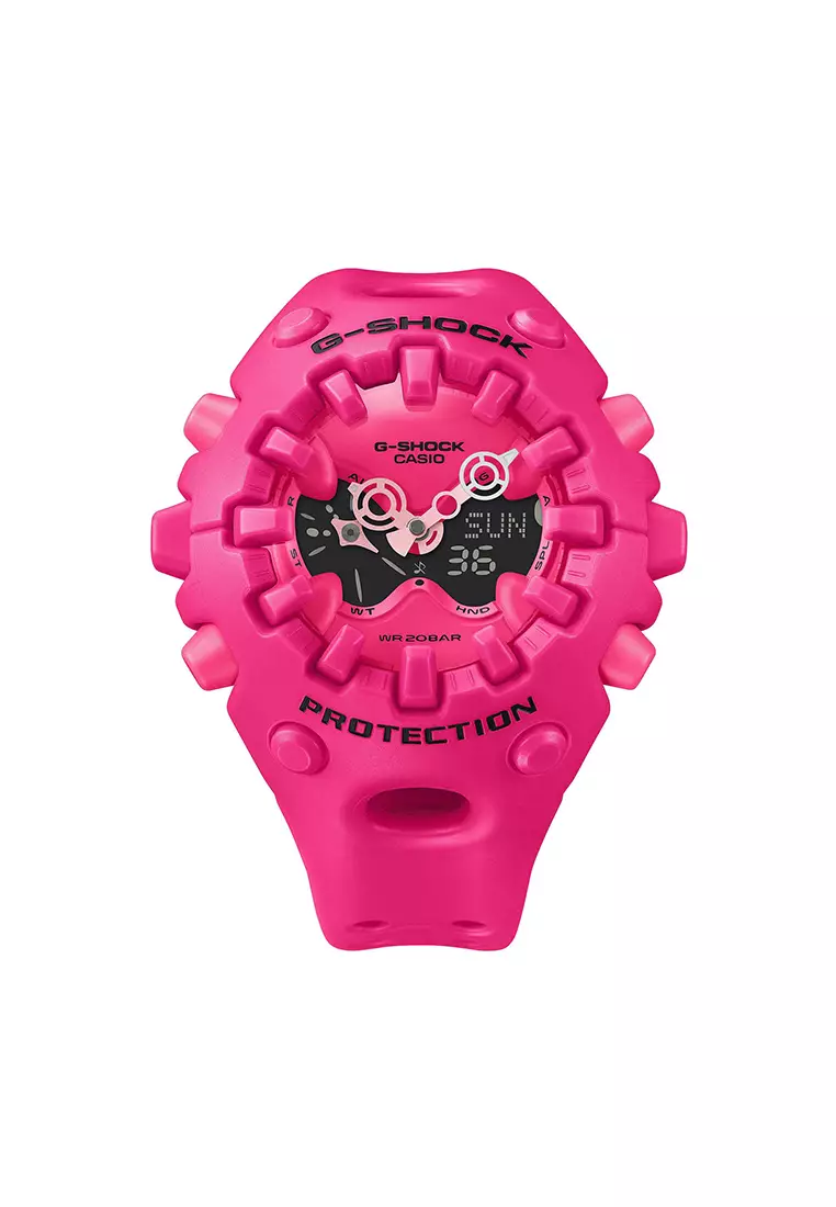 GA-V01-4A Men Analog-Digital Watch with Pink Resin Band